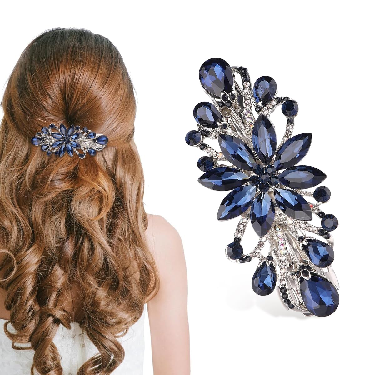 PALAY Hair Clips for Women Floral Rhinestone Center Clips for Hair for Women Stylish Spring Hair Barrette Back Clips for Hair Mother's Day Gift PALAY Hair Clips for Women Floral Rhinestone Center Clips for Hair for Women Stylish Spring Hair Barrette Back Clips for Hair Mother's Day Gift